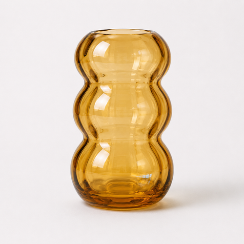 Amber Hourglass Vase
